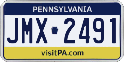 PA license plate JMX2491