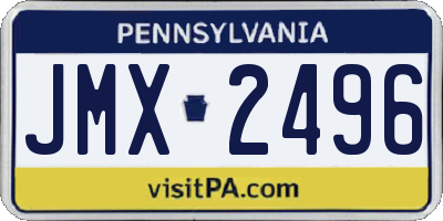 PA license plate JMX2496