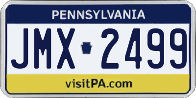 PA license plate JMX2499