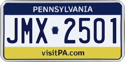 PA license plate JMX2501