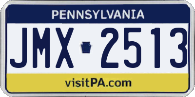 PA license plate JMX2513