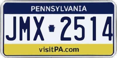 PA license plate JMX2514