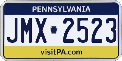 PA license plate JMX2523