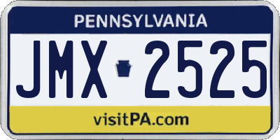 PA license plate JMX2525