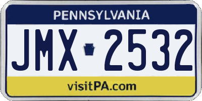 PA license plate JMX2532
