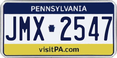 PA license plate JMX2547