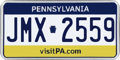 PA license plate JMX2559
