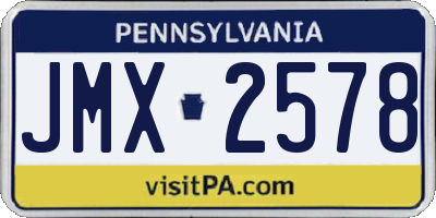PA license plate JMX2578