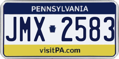 PA license plate JMX2583