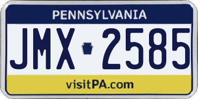 PA license plate JMX2585