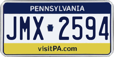 PA license plate JMX2594