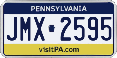 PA license plate JMX2595