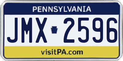 PA license plate JMX2596
