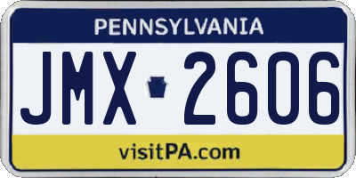 PA license plate JMX2606
