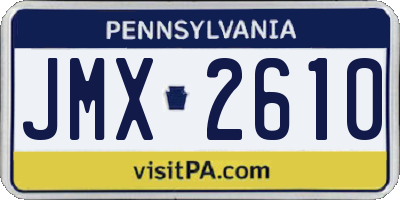 PA license plate JMX2610