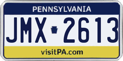PA license plate JMX2613
