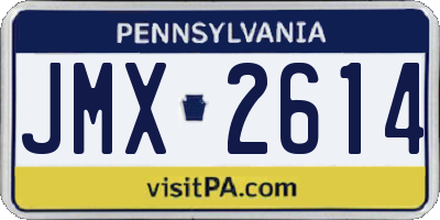 PA license plate JMX2614