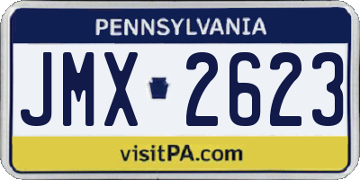 PA license plate JMX2623