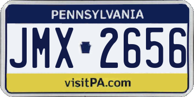 PA license plate JMX2656
