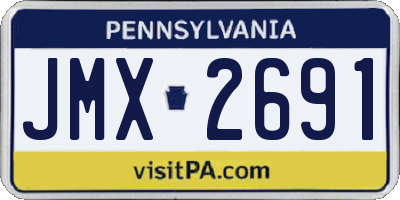 PA license plate JMX2691