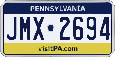 PA license plate JMX2694