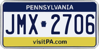 PA license plate JMX2706
