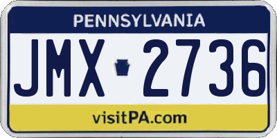 PA license plate JMX2736