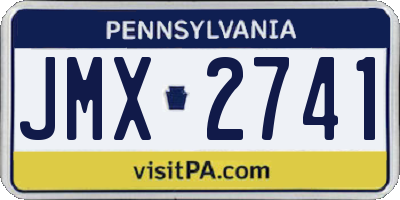 PA license plate JMX2741