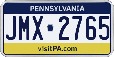 PA license plate JMX2765