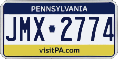 PA license plate JMX2774