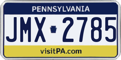 PA license plate JMX2785