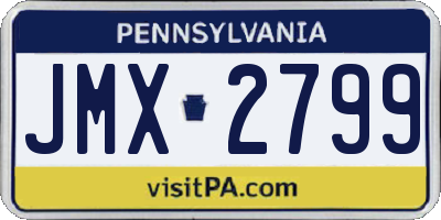 PA license plate JMX2799