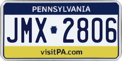PA license plate JMX2806