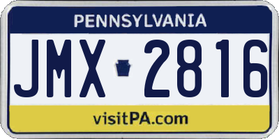 PA license plate JMX2816