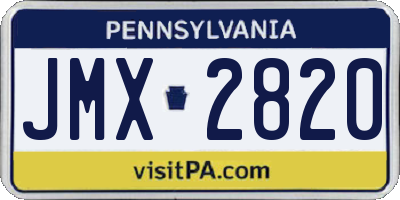 PA license plate JMX2820