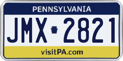 PA license plate JMX2821