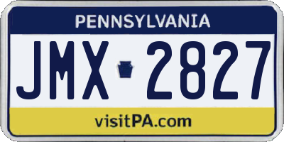 PA license plate JMX2827