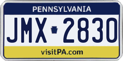 PA license plate JMX2830