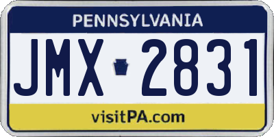 PA license plate JMX2831