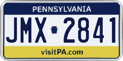 PA license plate JMX2841