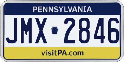 PA license plate JMX2846