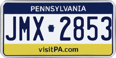 PA license plate JMX2853
