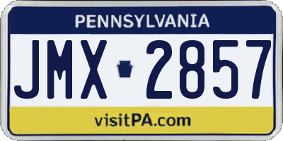 PA license plate JMX2857