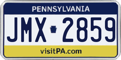 PA license plate JMX2859