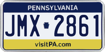 PA license plate JMX2861