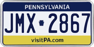 PA license plate JMX2867