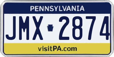 PA license plate JMX2874