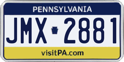 PA license plate JMX2881