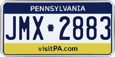 PA license plate JMX2883
