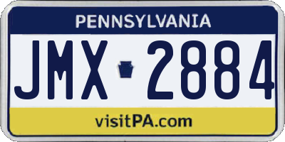 PA license plate JMX2884